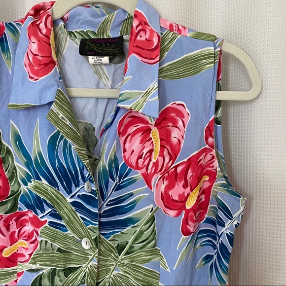 Vintage Hawaiian Tropical Print Button Down - Picture 3 of 4